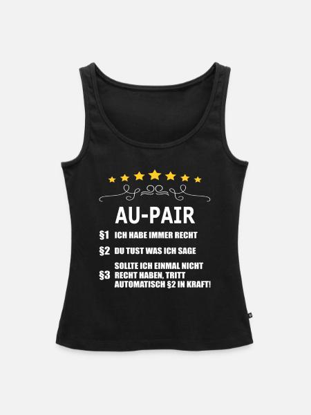 AU-PAIR - Frauen Premium Organic Tank Top - Schwarz