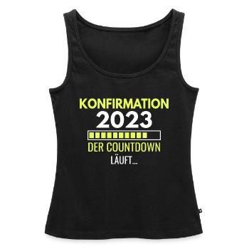 Konfirmation 2023 der Countdown läuft - Frauen Premium Organic Tank Top - Schwarz - Vorne - AI Model Female 172 light (172cm)