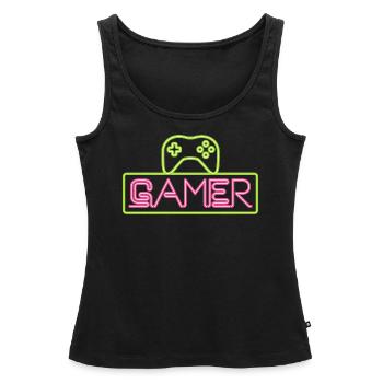 Gamer Neon - Débardeur bio Premium Femme - noir - Devant - AI Model Female 172 light (172cm)