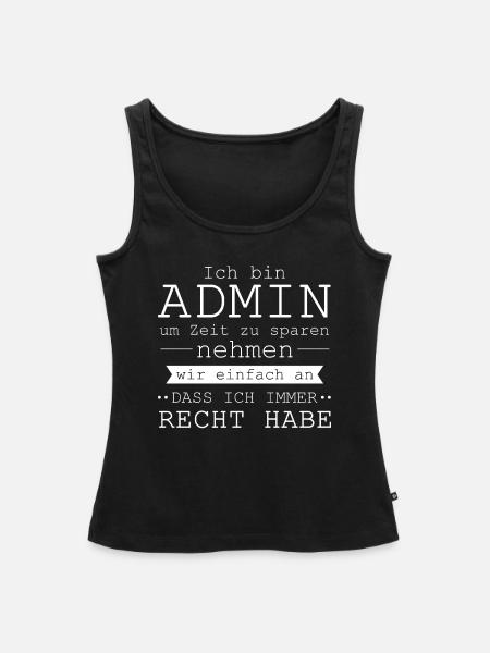 Admin - Frauen Premium Organic Tank Top - Schwarz