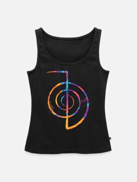 Reiki - Frauen Premium Organic Tank Top - Schwarz