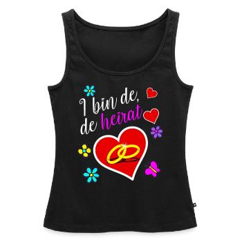 I bin de, de heirat. - Frauen Premium Organic Tank Top - Schwarz - Vorne - AI Model Female 172 light (172cm)