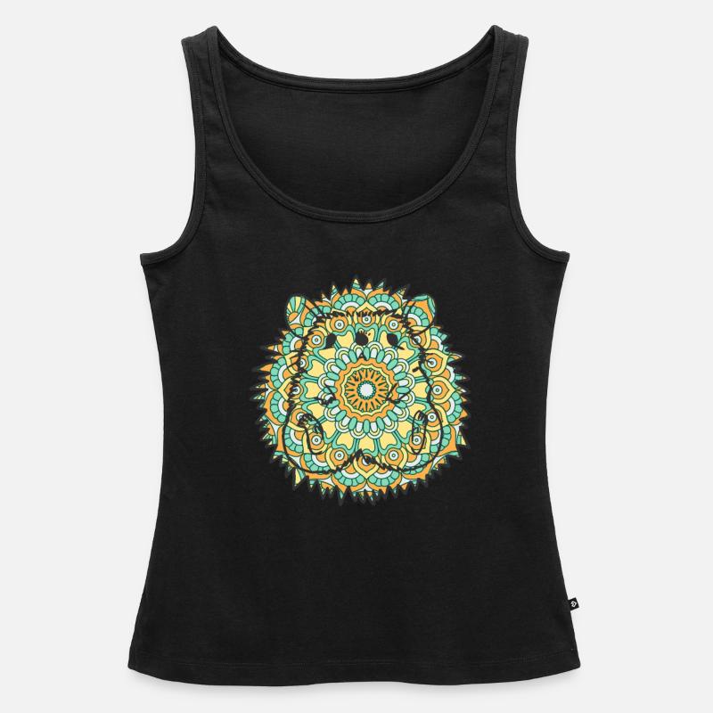 Mandala Hedgehog Geometry Pattern - Débardeur bio Premium Femme - noir