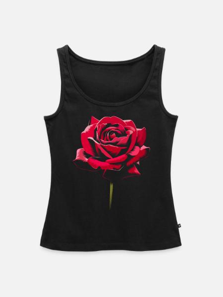 Rosa Blume - Frauen Premium Organic Tank Top - Schwarz