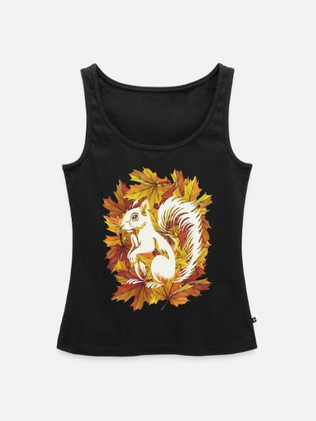 Herbstliches Eichhörnchen - Frauen Premium Organic Tank Top - Schwarz