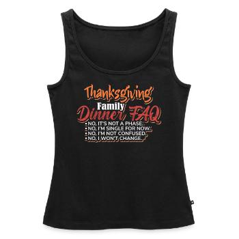 Gay Thanksgiving Thanksgayving Coming Out LGBT - Débardeur bio Premium Femme - noir - Devant - AI Model Female 172 light (172cm)