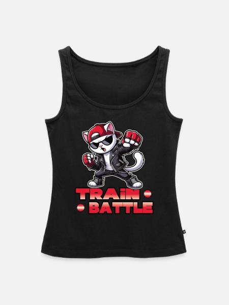 Train Battle Kampfkatze - Frauen Premium Organic Tank Top - Schwarz