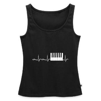 Klavier Herzklopfen Klavier Geschenk Pianist Musik - Frauen Premium Organic Tank Top - Schwarz - Vorne - AI Model Female 172 light (172cm)