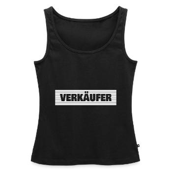 Vendeur - Débardeur bio Premium Femme - noir - Devant - AI Model Female 172 light (172cm)