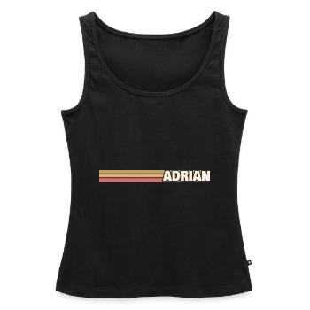 Prénom pour Adrian Style Retro - Débardeur bio Premium Femme - noir - Devant - AI Model Female 172 light (172cm)