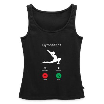 Gymnastics is calling! - Women’s Premium Organic Tank top - black - Front - AI Model Female 172 light (172cm)