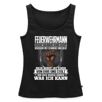 FEUERWEHRMANN - Ehre und Stolz - Frauen Premium Organic Tank Top - Schwarz - Vorne - AI Model Female 172 light (172cm)