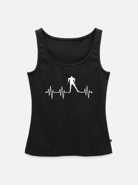 Herzschlag Langlauf Langläufer - Frauen Premium Organic Tank Top - Schwarz