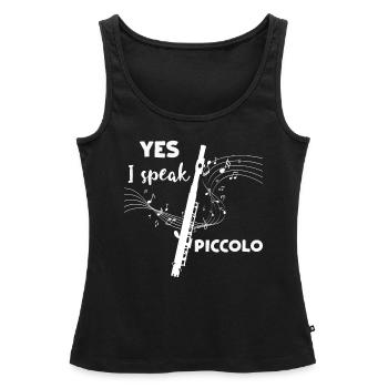 Piccolo - Piccolo T-Shirt - Piccoloist - Noten - Frauen Premium Organic Tank Top - Schwarz - Vorne - AI Model Female 172 light (172cm)