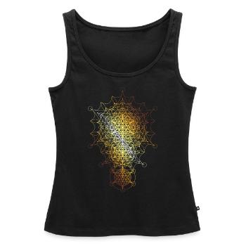 Sacred Geometry Curved Dimensions - Women’s Premium Organic Tank top - black - Front - AI Model Female 172 light (172cm)