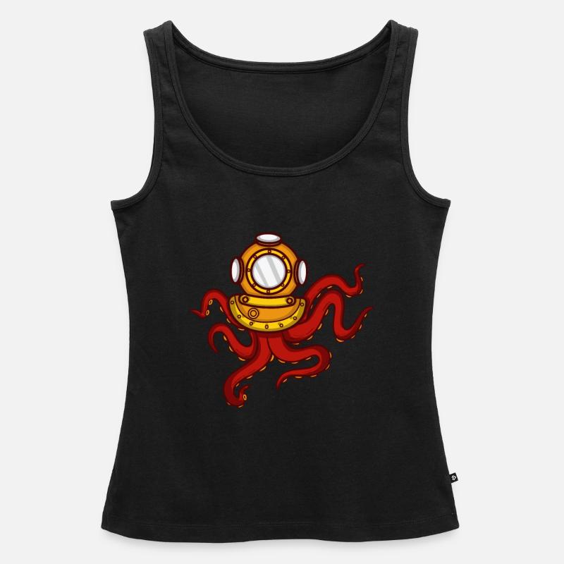 Deep Sea Octopus Deep Sea Diver oder Lehrer Gesche - Frauen Premium Organic Tank Top - Schwarz
