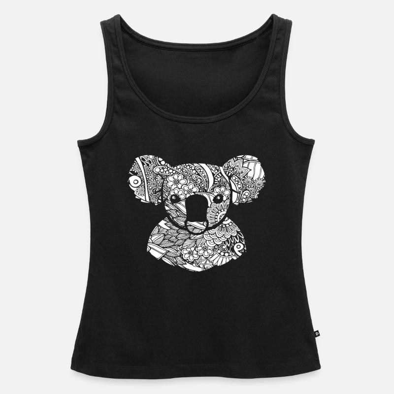 Koala Koala Floral Pattern - Women’s Premium Organic Tank top - black