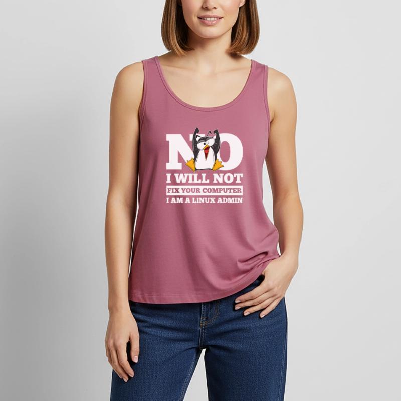 Linux SysAdmin Hacker Coder Pinguin Computer Fix Frauen Premium Organic Tank Top