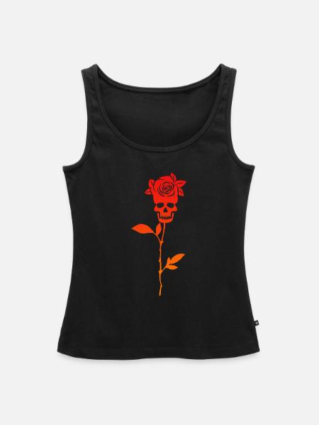 Teufel Blume Rose Teufelchen - Frauen Premium Organic Tank Top - Schwarz