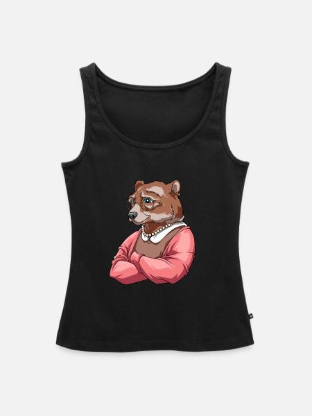 Lustige Großmutter Bär - Großmutter Enkelin - Frauen Premium Organic Tank Top - Schwarz
