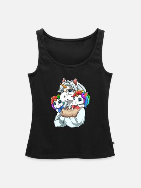 Enkelkinder und Großvater Einhörner - Frauen Premium Organic Tank Top - Schwarz
