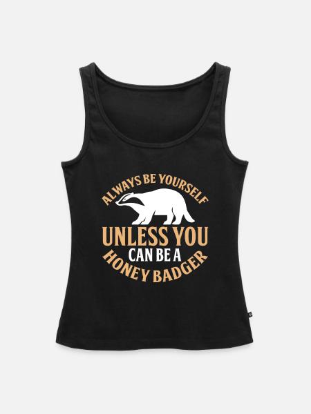 Lustiger Honigdachs - Frauen Premium Organic Tank Top - Schwarz