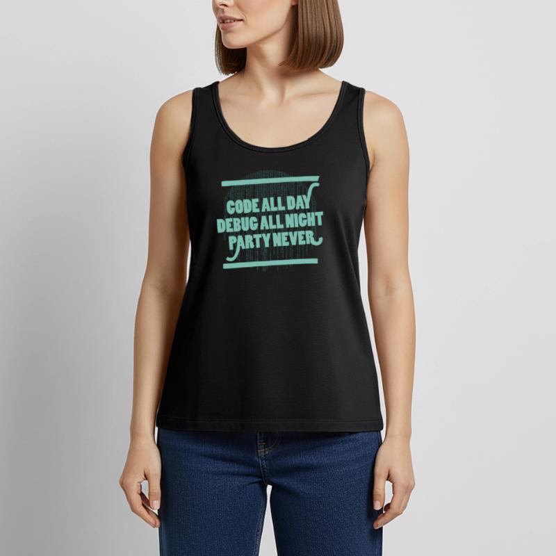 Code All Day Programmierer Hacker Computercode Frauen Premium Organic Tank Top