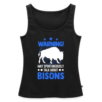 Warning Buffalo Bison Water Buffalo - Women’s Premium Organic Tank top - black - Front - AI Model Female 172 light (172cm)
