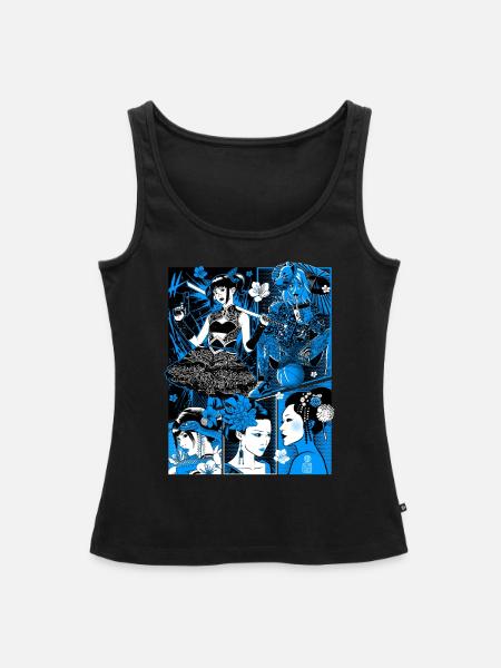 Geisha Manga - Frauen Premium Organic Tank Top - Schwarz
