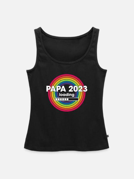 Papa 2023 Loading - Frauen Premium Organic Tank Top - Schwarz