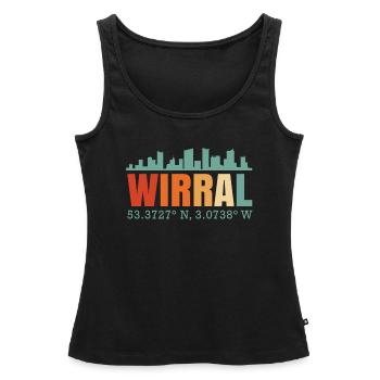 Wirral Royaume-Uni Angleterre - Débardeur bio Premium Femme - noir - Devant - AI Model Female 172 light (172cm)