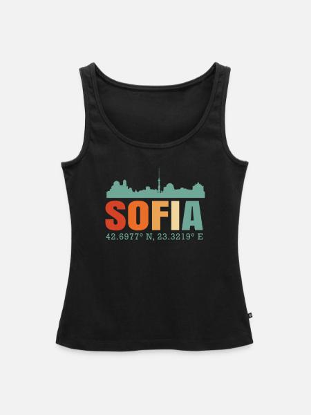 Skyline von Sofia Bulgarien - Frauen Premium Organic Tank Top - Schwarz