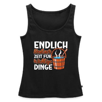 Sauna - Frauen Premium Organic Tank Top - Schwarz - Vorne - AI Model Female 172 light (172cm)