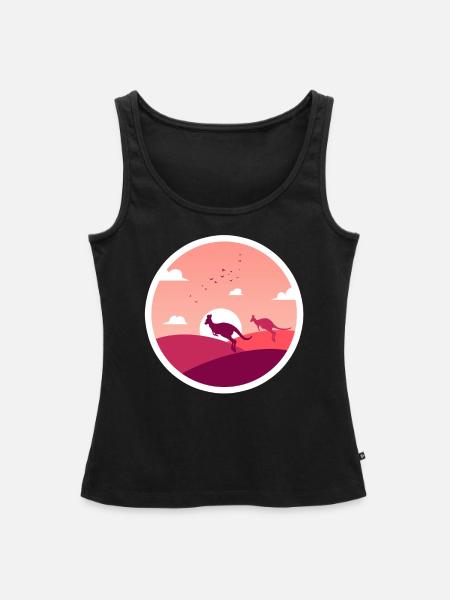 Kängurus springen - Frauen Premium Organic Tank Top - Schwarz