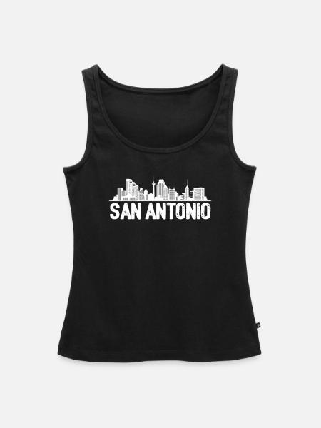 San Antonio Skyline - Frauen Premium Organic Tank Top - Schwarz