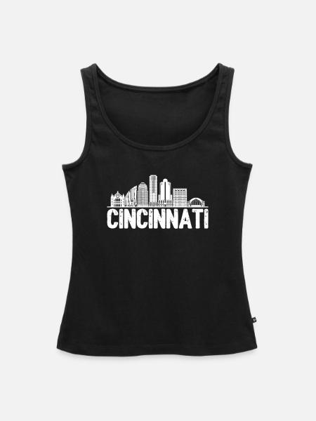 Cincinnati Skyline - Frauen Premium Organic Tank Top - Schwarz