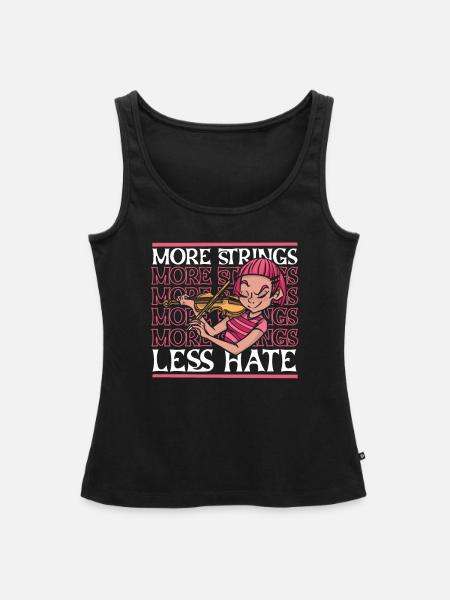 Violine Geige Saiten - Frauen Premium Organic Tank Top - Schwarz