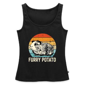 Meerschweinchen Idee, Pelzige Kartoffel - Frauen Premium Organic Tank Top - Schwarz - Vorne - AI Model Female 172 light (172cm)