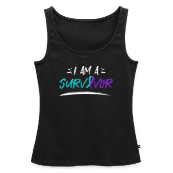 Sunflower Suicide Prevention Suicide Education - Women’s Premium Organic Tank top - black - Front - AI Model Female 172 light (172cm)