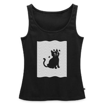 CHATON - Débardeur bio Premium Femme - noir - Devant - AI Model Female 172 light (172cm)