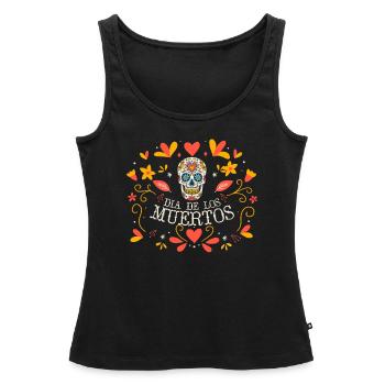 Dia de los Muertos Jour des morts mexicain - Débardeur bio Premium Femme - noir - Devant - AI Model Female 172 light (172cm)
