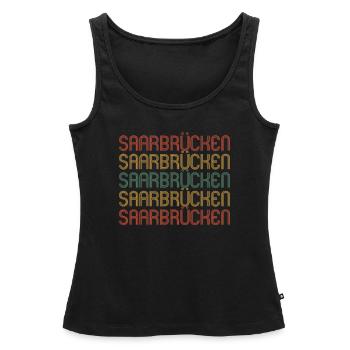 Sarrebruck Sarrebruck Sarrebruck - Débardeur bio Premium Femme - noir - Devant - AI Model Female 172 light (172cm)