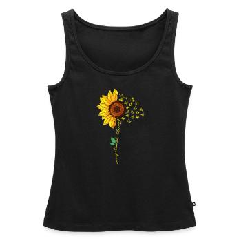 Sunflower Ergothérapie Nouveauté Thérapeute - Débardeur bio Premium Femme - noir - Devant - AI Model Female 172 light (172cm)