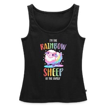 Rainbow Sheep LGBTQ Transgender Pride Community - Débardeur bio Premium Femme - noir - Devant - AI Model Female 172 light (172cm)