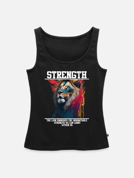 Lion's Strength Splash - Frauen Premium Organic Tank Top - Schwarz