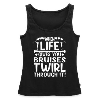 Twirler When Life Gives You Bruises Twirl It - Frauen Premium Organic Tank Top - Schwarz - Vorne - AI Model Female 172 light (172cm)