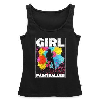 Mädchen Paintballer Spielerin Paintball Frau - Frauen Premium Organic Tank Top - Schwarz - Vorne - AI Model Female 172 light (172cm)