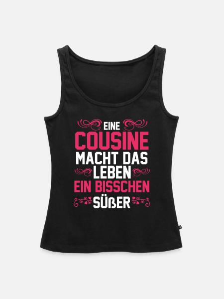 Cousinen Cousine - Frauen Premium Organic Tank Top - Schwarz