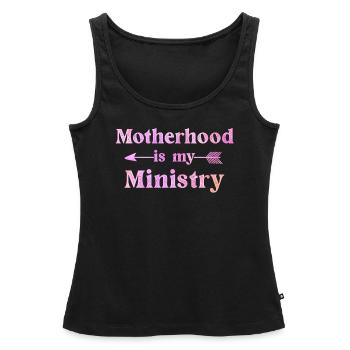 Mutterschaft ist mein Dienst - Frauen Premium Organic Tank Top - Schwarz - Vorne - AI Model Female 172 light (172cm)
