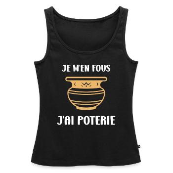 Poterie - Débardeur bio Premium Femme - noir - Devant - AI Model Female 172 light (172cm)
